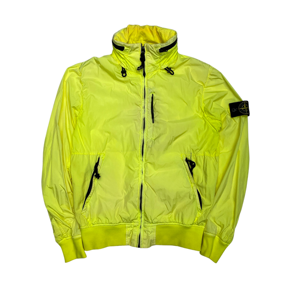 Stone Island 2016 Neon Yellow Crinkle Reps Bomber Jacket