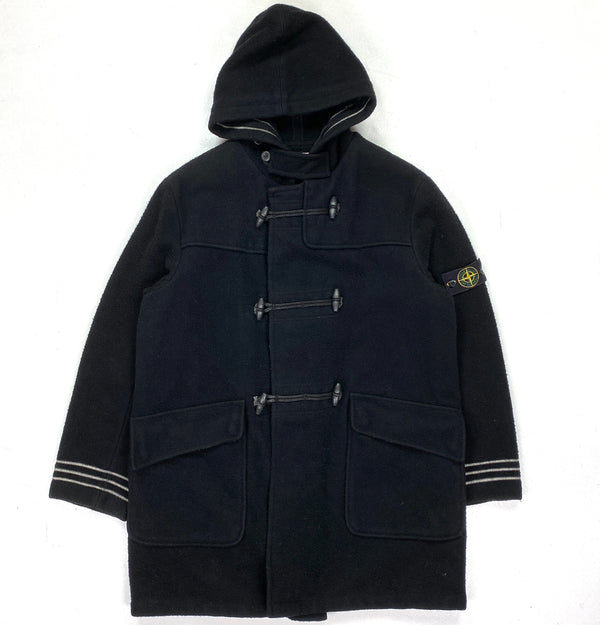 Stone Island 2002 Black Wool Duffle Jacket