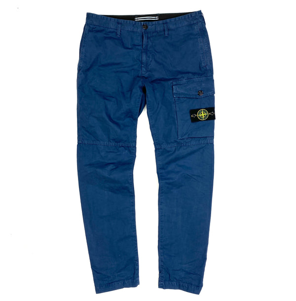 Stone Island Blue Cargo Slim Fit Cargo Trousers