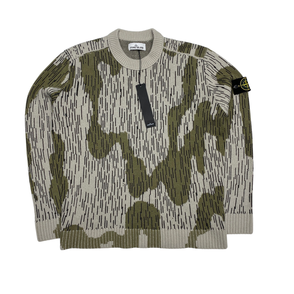 Stone Island 2021 Rain Camo Knitted Crewneck