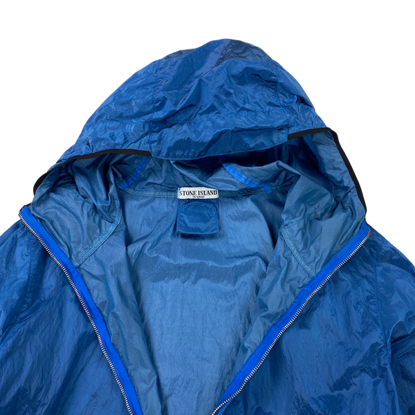 Stone Island Blue Nylon Metal Shimmer Hooded Jacket
