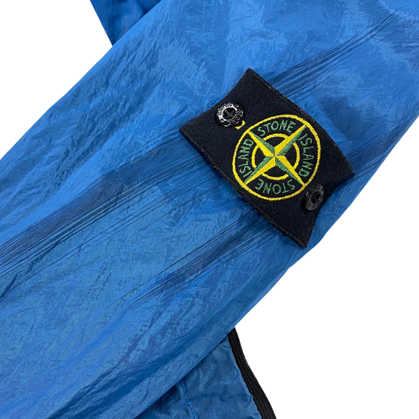 Stone Island Blue Nylon Metal Shimmer Hooded Jacket