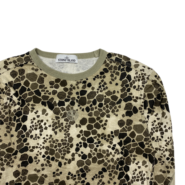 Stone Island 2018 Beige Alligator Camo Longsleeve