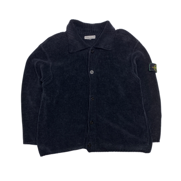 Stone Island Dark Navy 1995 Vintage Chenille Knit Jumper