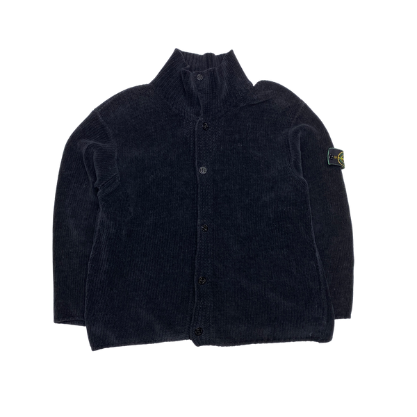 Stone Island Dark Navy 1995 Vintage Chenille Knit Jumper
