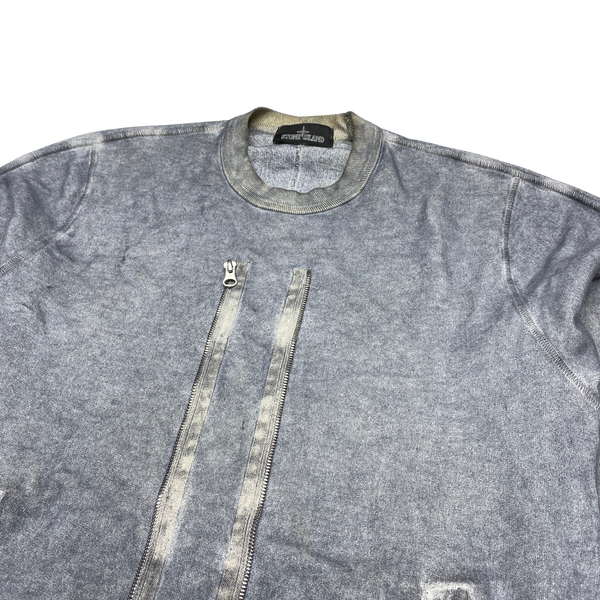 Stone Island Shadow Project Dust Treatment Crewneck Sweatshirt - Small