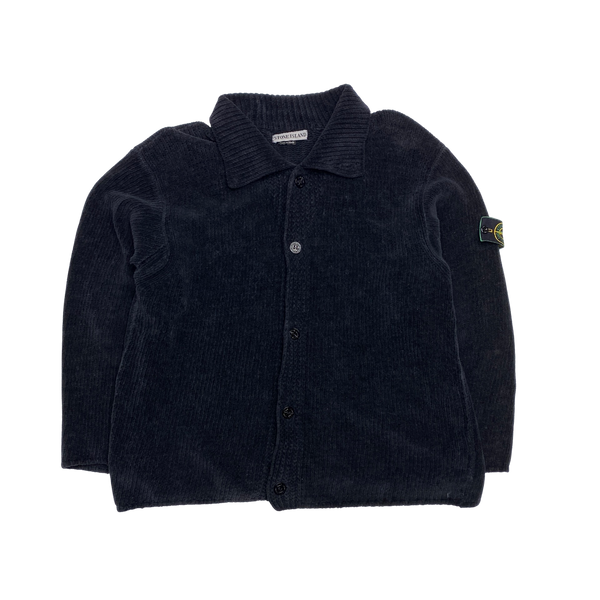 Stone Island Dark Navy 1995 Vintage Chenille Knit Jumper
