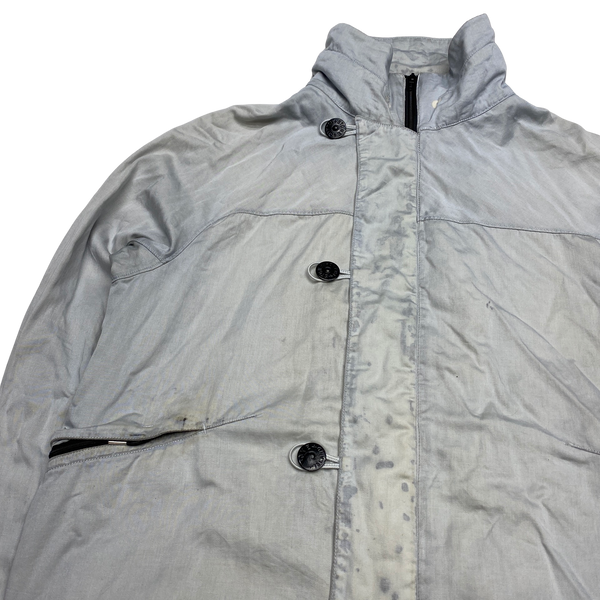 Stone Island 2004 Grey Cotton Raso Gommato Jacket
