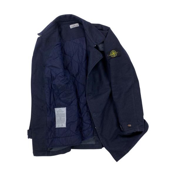 Stone Island Saia Doppia Faccia Wool Long Winter Jacket