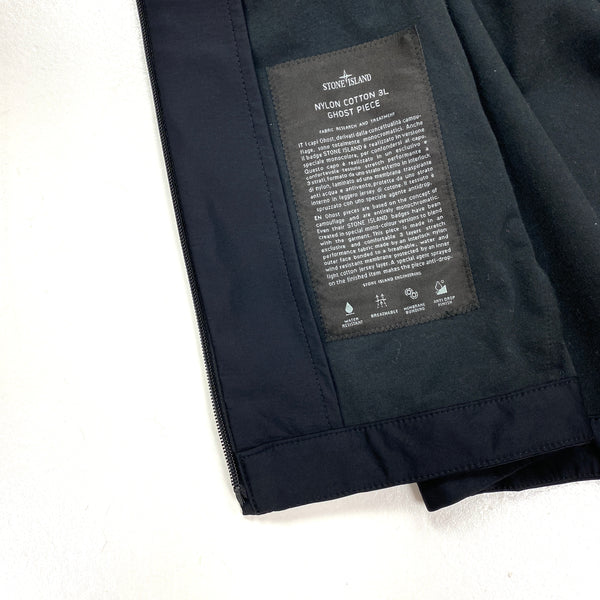Stone Island Black Nylon Cotton 3L Ghost Piece Jacket
