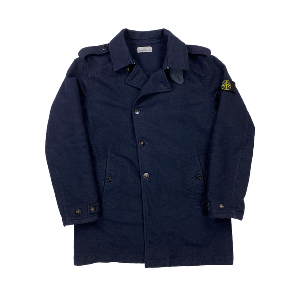 Stone Island Saia Doppia Faccia Wool Long Winter Jacket