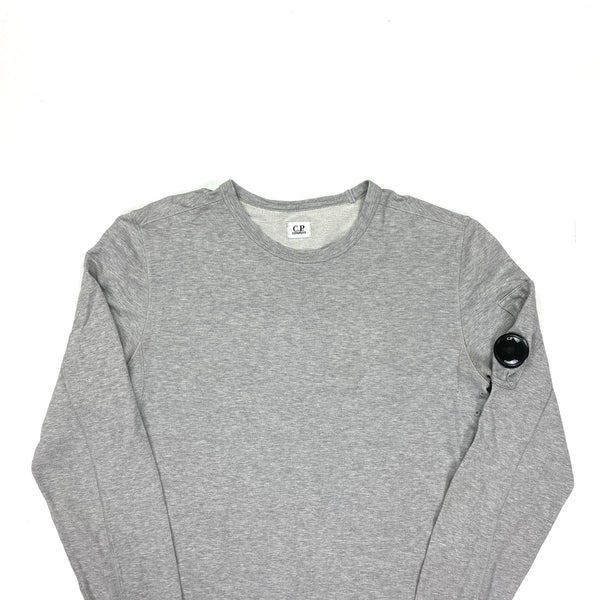 CP Company Light Grey Crewneck Lens Viewer Sweatshirt