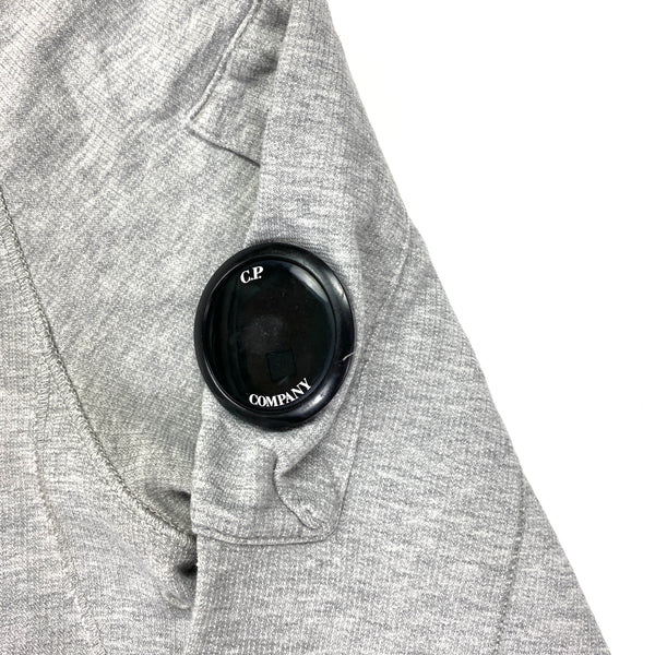 CP Company Light Grey Crewneck Lens Viewer Sweatshirt