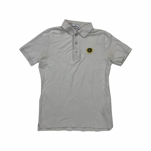 Stone Island White Cotton 30th Anniversary Polo Shirt