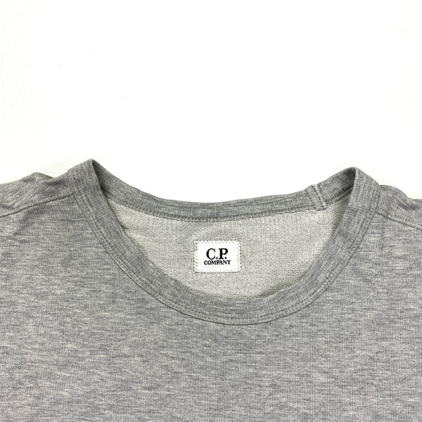 CP Company Light Grey Crewneck Lens Viewer Sweatshirt