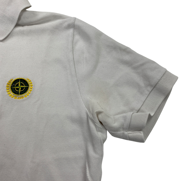Stone Island White Cotton 30th Anniversary Polo Shirt