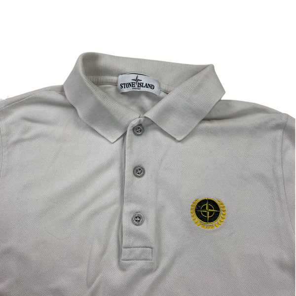 Stone Island White Cotton 30th Anniversary Polo Shirt