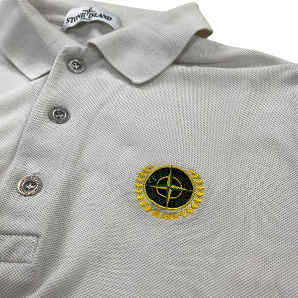 Stone Island White Cotton 30th Anniversary Polo Shirt
