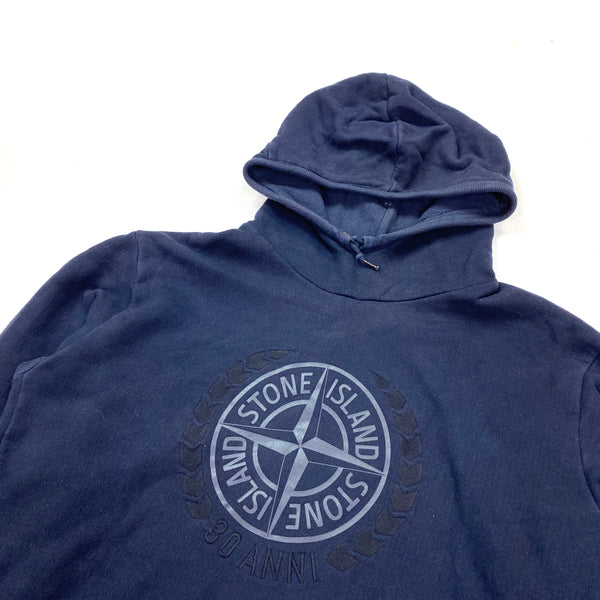 Stone Island 30th Anniversary Navy Pullover Hoodie