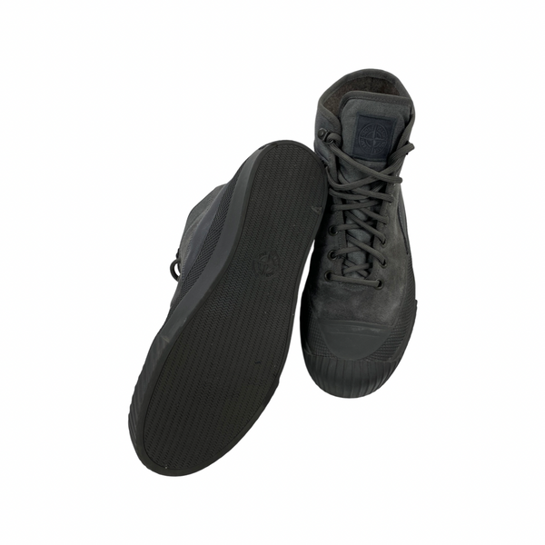 Stone Island Grey Leather Suede Ankle Boots