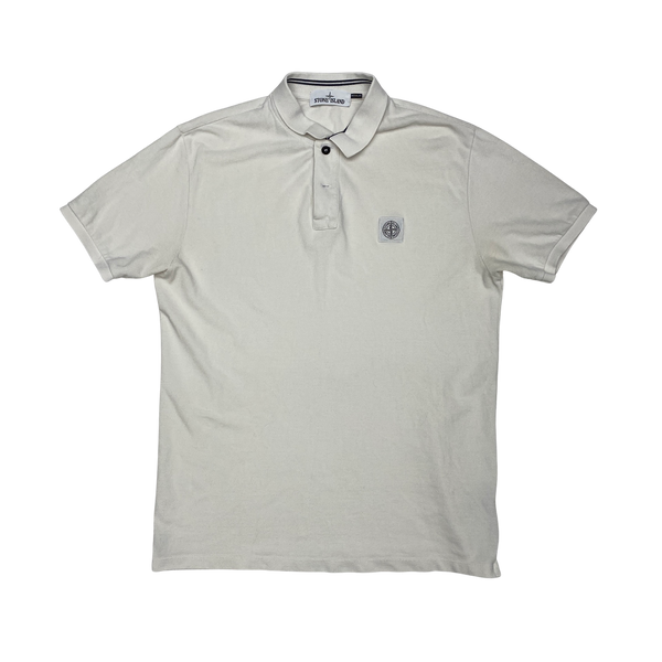 Stone Island 2017 White Cotton Shortsleeve Polo