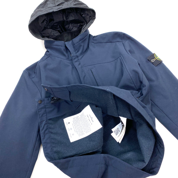 Stone Island Navy Fleece Lined Soft Shell