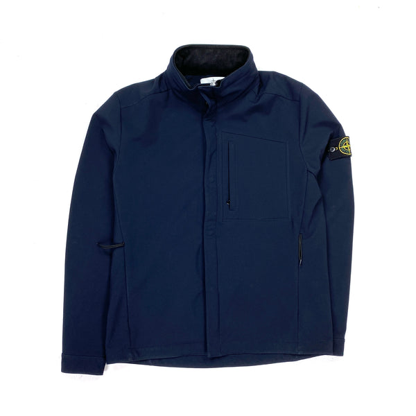 Stone Island Navy Fleece Lined Soft Shell