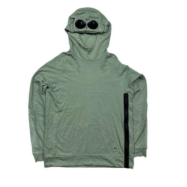 CP Company Pastel Green Cotton Goggle Hoodie - Large