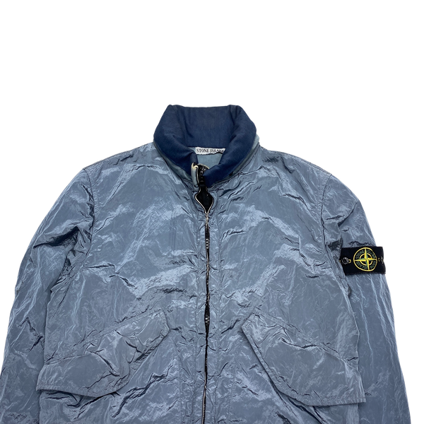 Stone Island 2009 Blue Nylon Metal Bomber Jacket