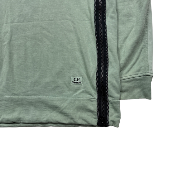 CP Company Pastel Green Cotton Goggle Hoodie - Large