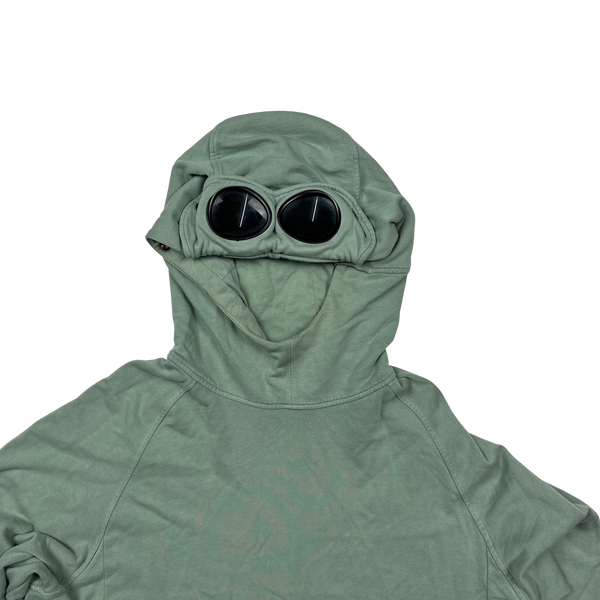 CP Company Pastel Green Cotton Goggle Hoodie - Large