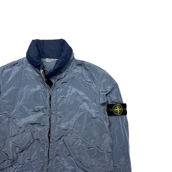 Stone Island 2009 Blue Nylon Metal Bomber Jacket