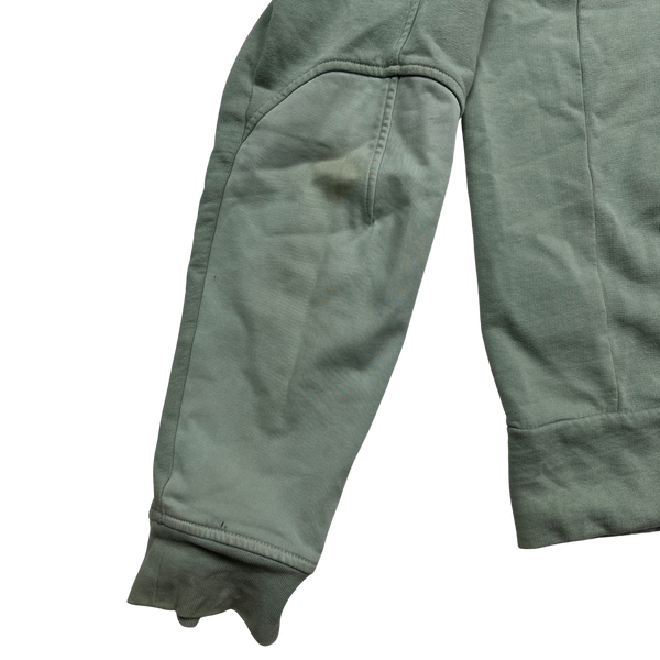 CP Company Pastel Green Cotton Goggle Hoodie - Large