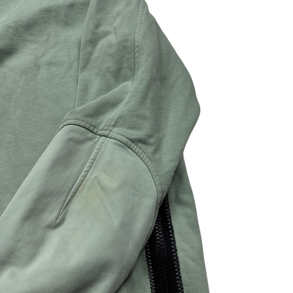 CP Company Pastel Green Cotton Goggle Hoodie - Large