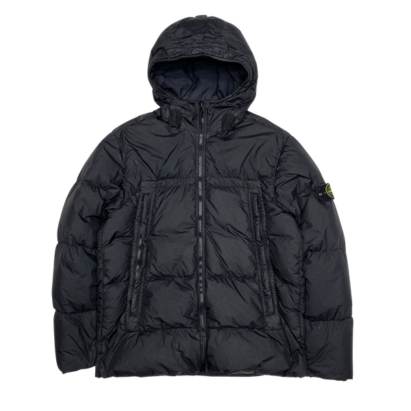 Stone Island 2020 Black Crinkle Reps Puffer Jacket