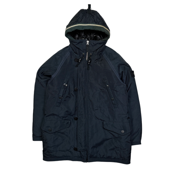 Stone Island Navy Oxford Nylon Parka Jacket - XXL