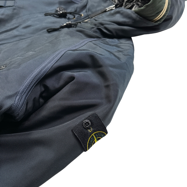 Stone Island Navy Oxford Nylon Parka Jacket - XXL