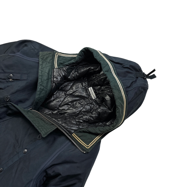 Stone Island Navy Oxford Nylon Parka Jacket - XXL