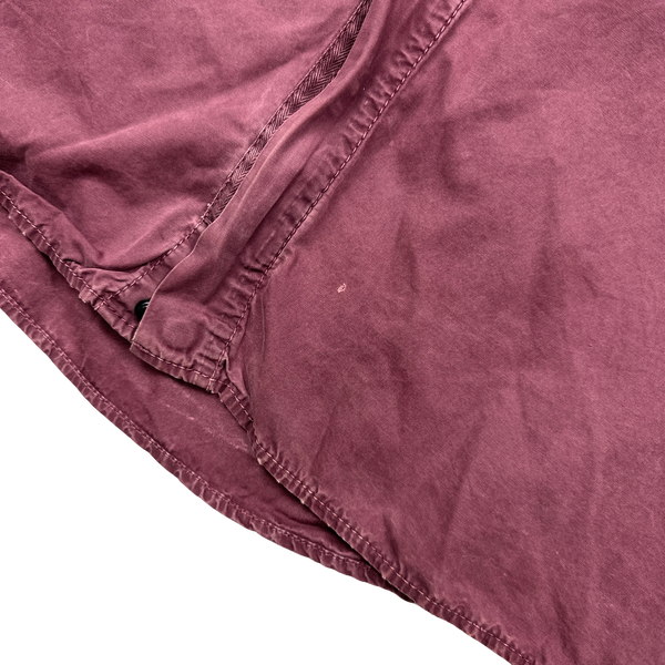 Stone Island 2017 Maroon Garment Dyed Cotton Overshirt - Small