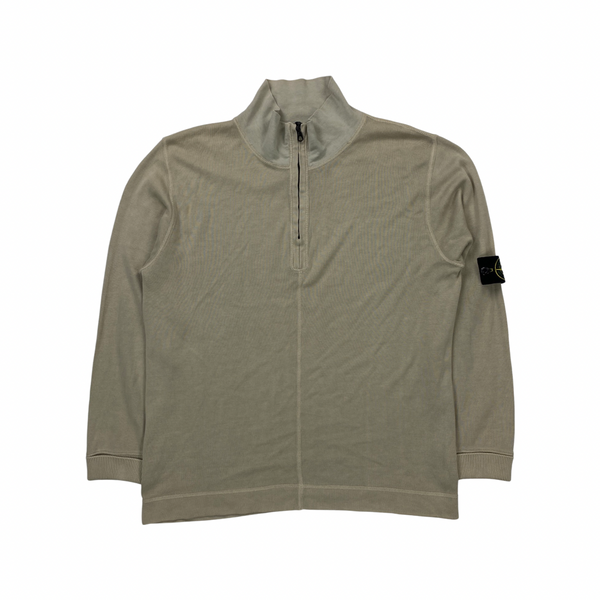 Stone Island High Neck Knitted Cotton Pullover Jumper