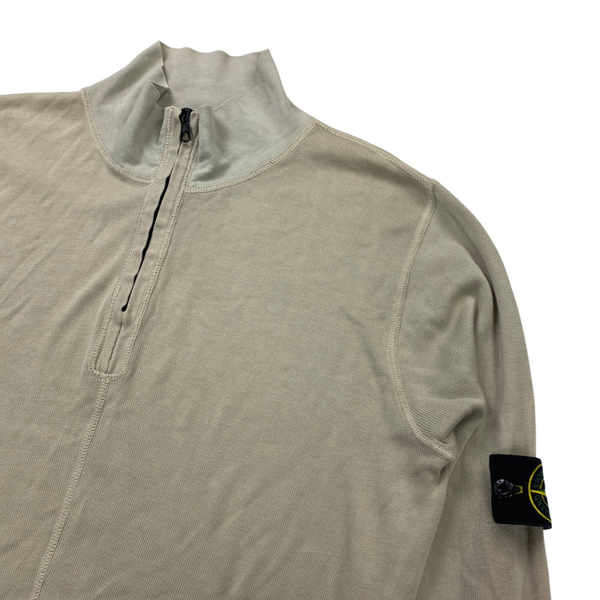 Stone Island High Neck Knitted Cotton Pullover Jumper