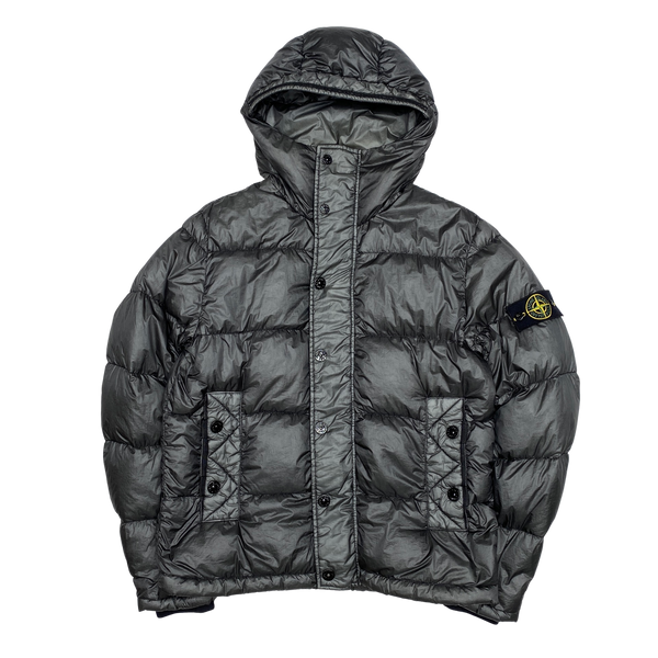 Stone Island Gun Metal Grey Garment Dyed Puffer Jacket