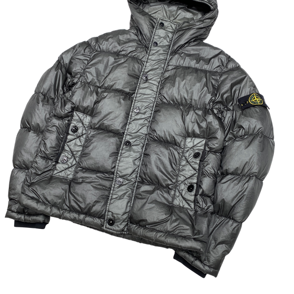 Stone Island Gun Metal Grey Garment Dyed Puffer Jacket