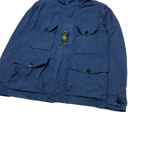 Stone Island Navy Blue Cotton Cordura Field Jacket