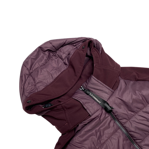 CP Company Burgundy Padded Soft Shell Goggle Jacket