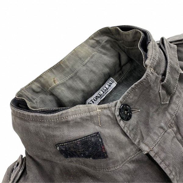 Stone Island Lino Flax Shoulder Badge Multi Pocket Jacket