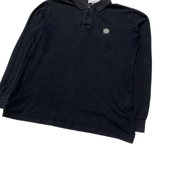 Stone Island 2014 Black Cotton Longsleeve Polo