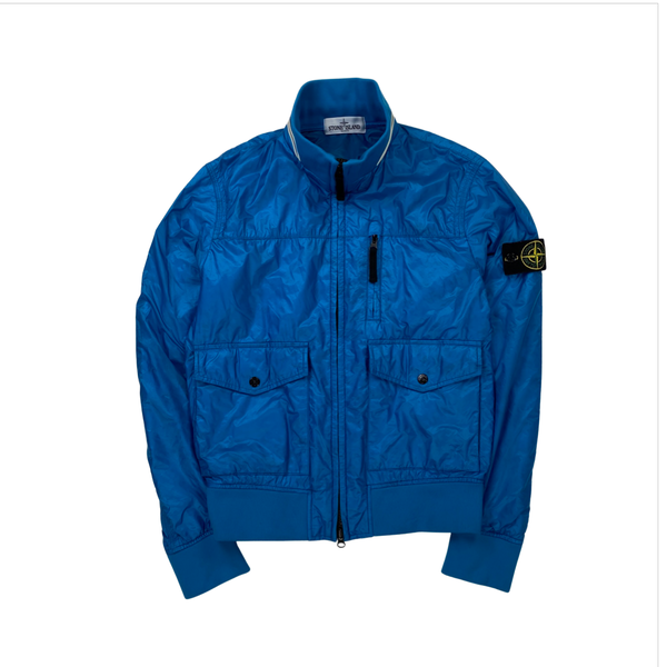 Stone Island Blue Tyveck Micro Rip Stop Bomber Jacket
