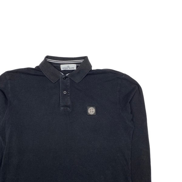 Stone Island 2014 Black Cotton Longsleeve Polo