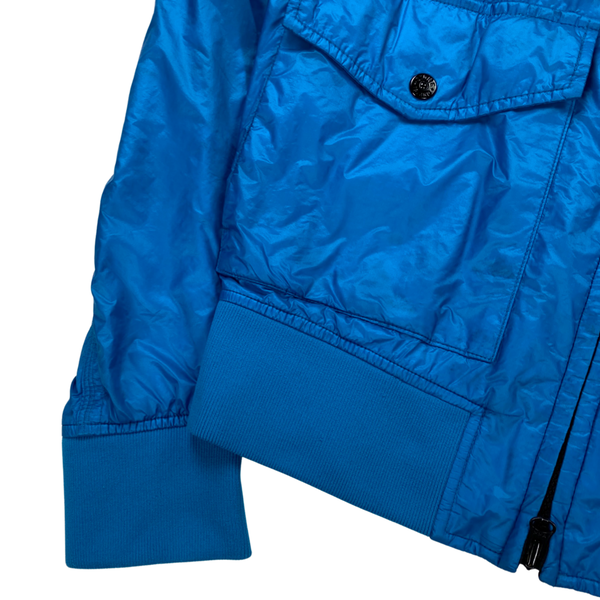 Stone Island Blue Tyveck Micro Rip Stop Bomber Jacket